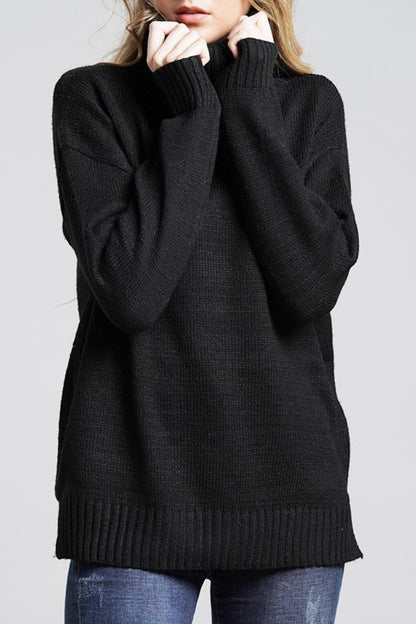 Knit High Neck Loose Sweater
