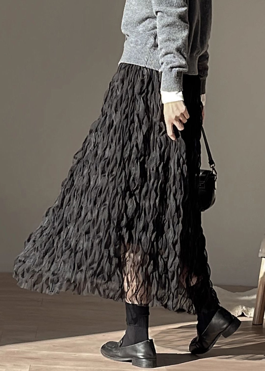 Art Beige Original Design Tulle Skirts Spring