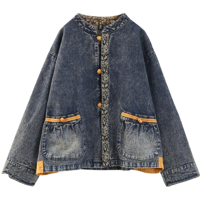 Winter Spring Retro Cotton Denim Coat