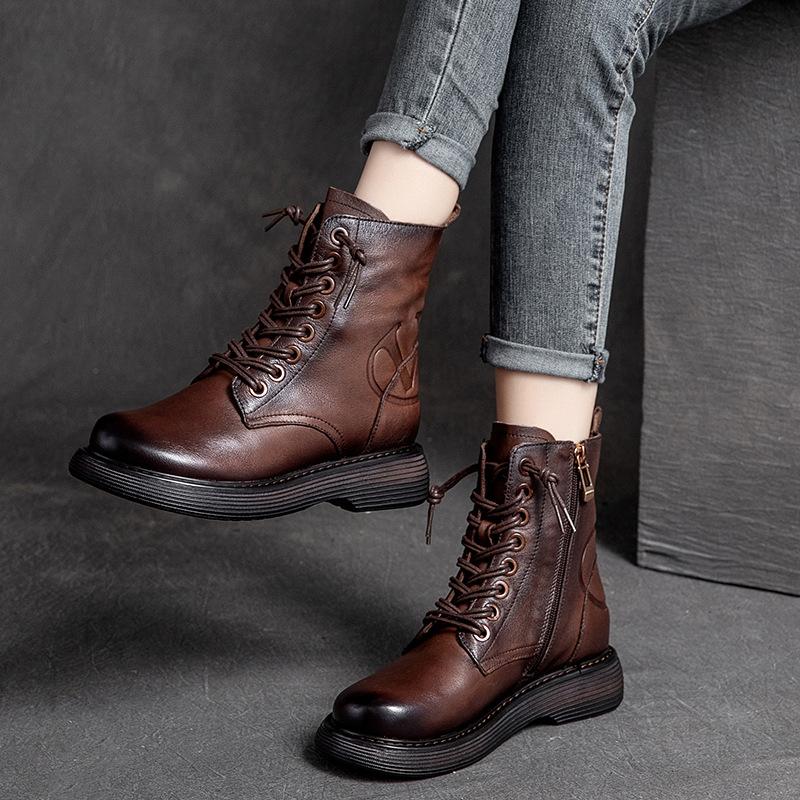 Autumn Winter Retro Leather Boots