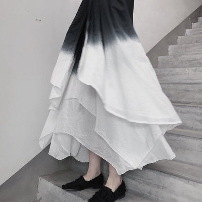 Double Layer Irregular Swing Suspender Skirt