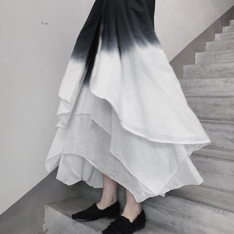 Double Layer Irregular Swing Suspender Skirt