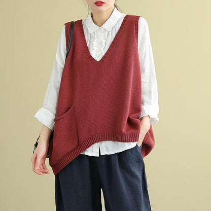 Retro Knitted Pullover Sweater Vest