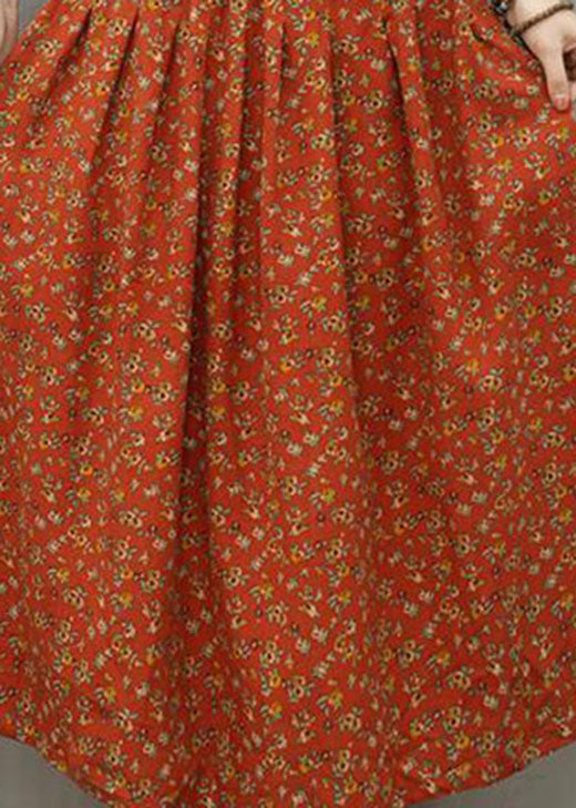 Blue Print Linen Skirts Spring