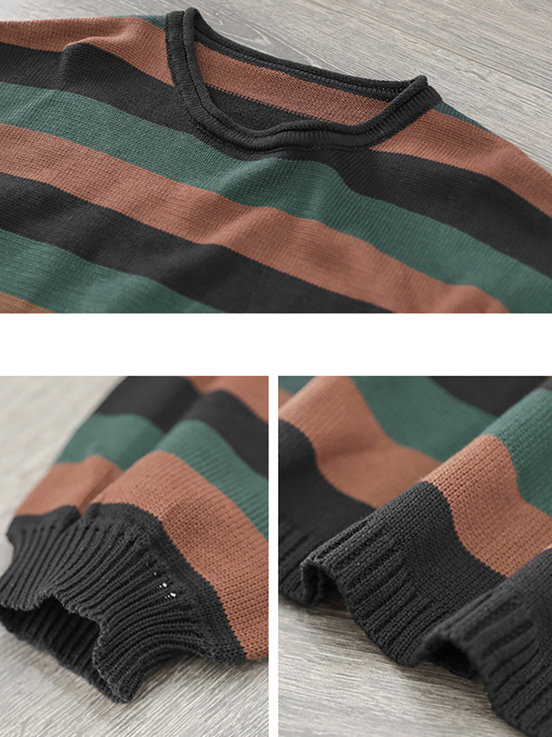 Striped Commuter Loose Sweater