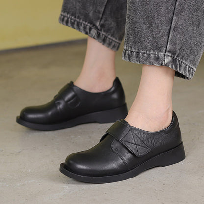 Retro Soft Leather Flat Shoes