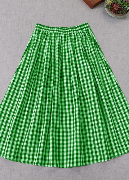Black White Plaid Wrinkled Pockets Fall Skirt
