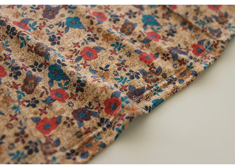 Artistic Print Knitted T-shirt
