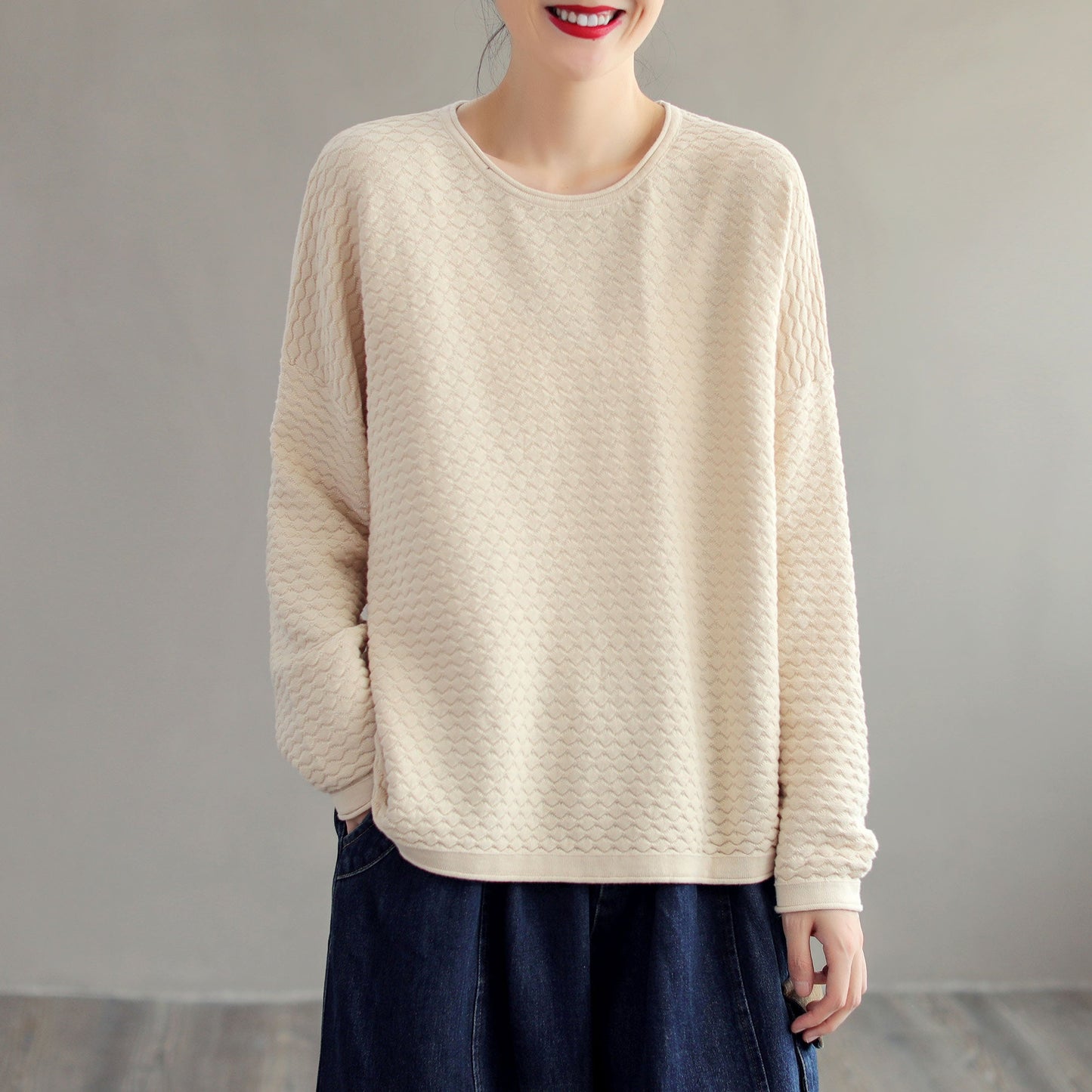 Autumn Loose Cotton Knitted Sweater