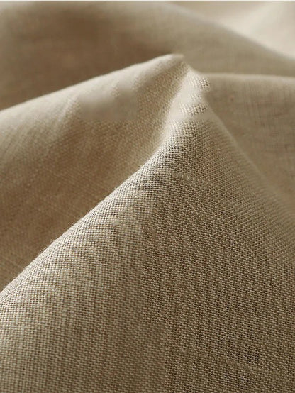 A-line Plain Mid-length Linen Skirt