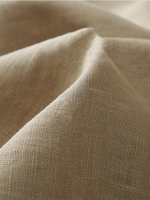 A-line Plain Mid-length Linen Skirt