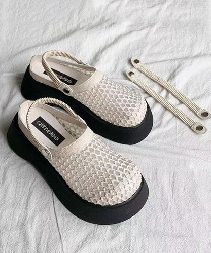 Apricot Sandals Platform Breathable Mesh Splicing