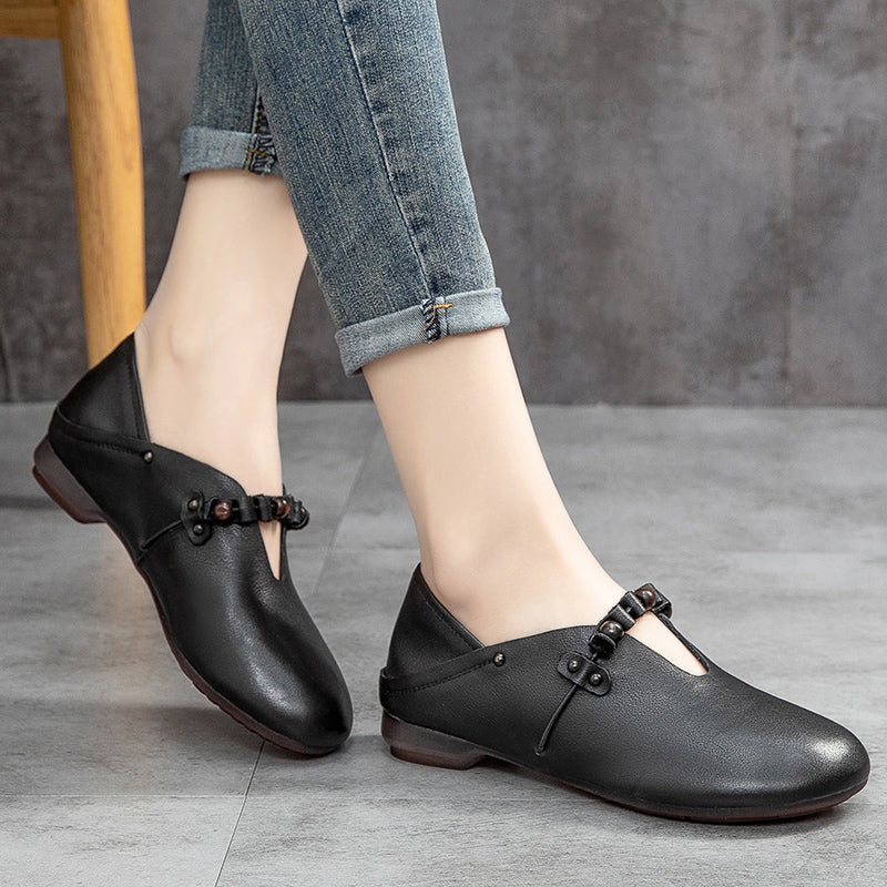 Spring Summer Retro Soft Leather Handmade Shoes