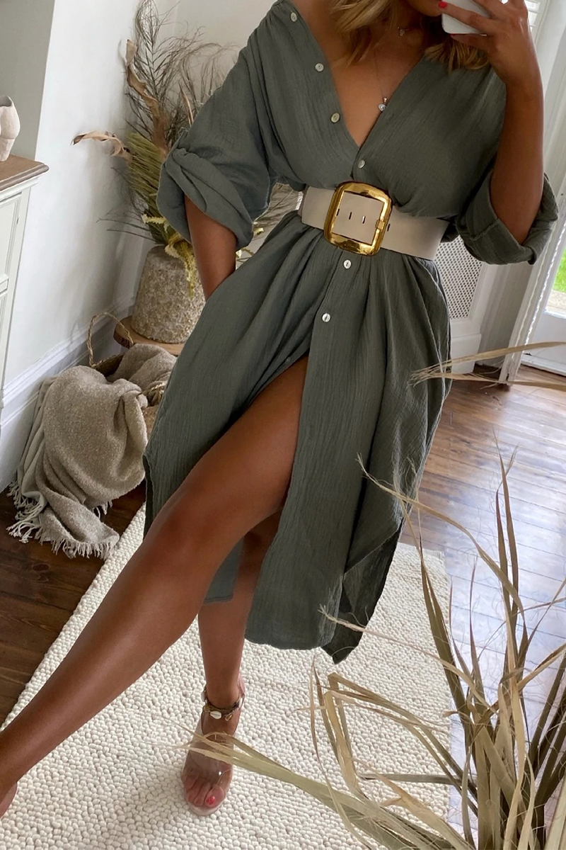 Long Sleeve Maxi Shirtdress