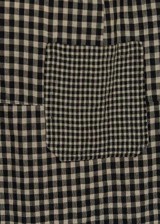 Classy V Neck Patchwork Linen Summer Clothes for Tutorials Black Plaid Dress