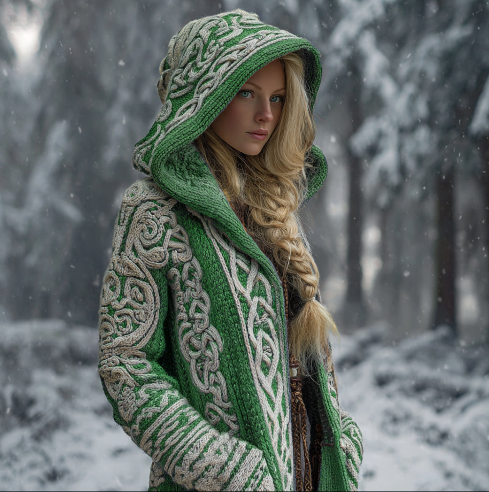 Viking Style Women's Thick Sweater Coat elevenforest