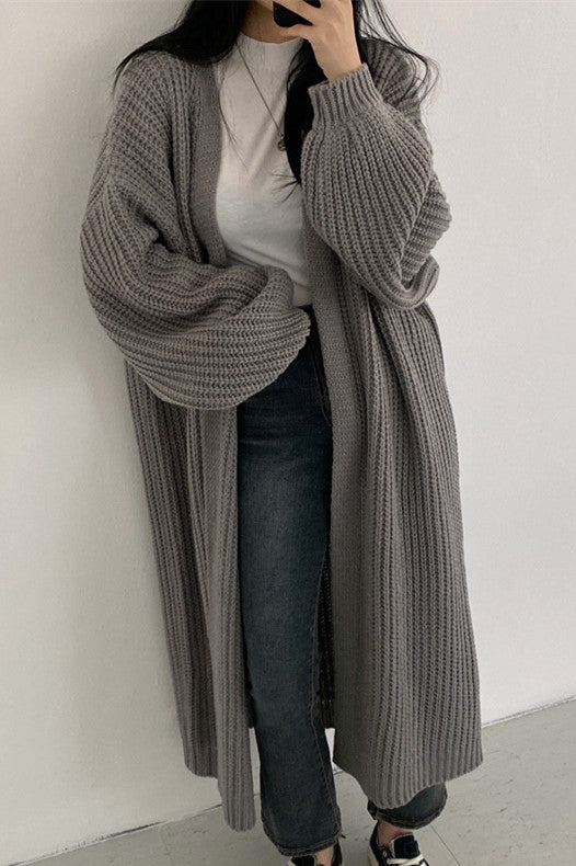 Loose Long Knitted Sweater Coat