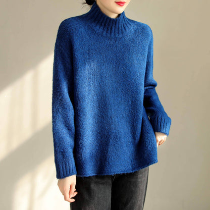 Autumn Winter Cotton Knitted Elastic Sweater