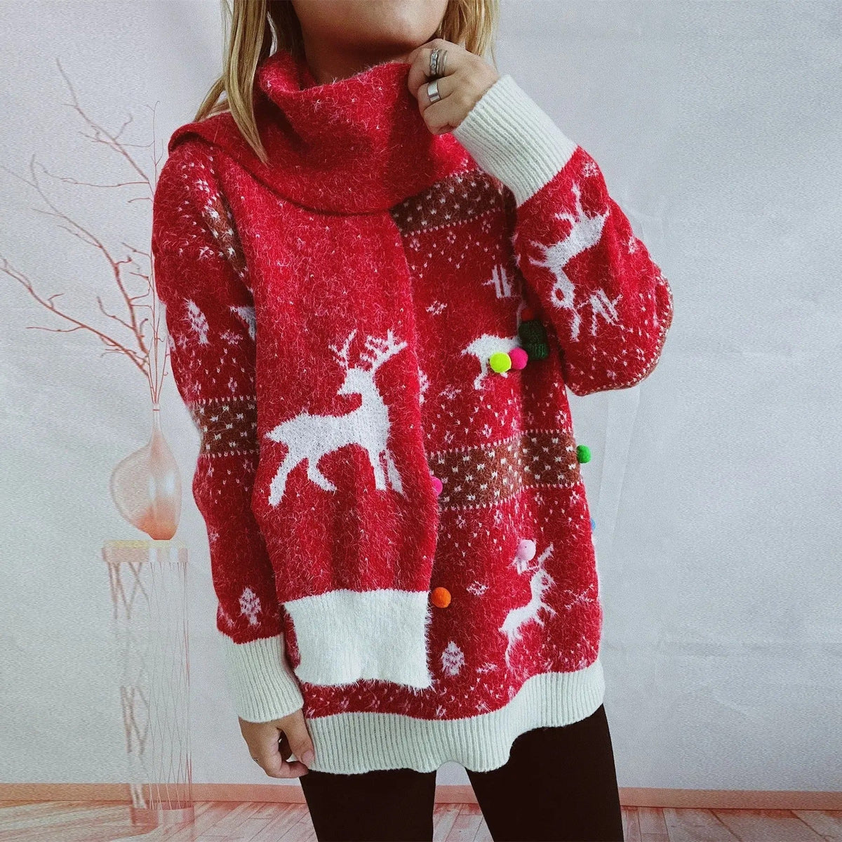 Aurora® | Women's Christmas sweater with reindeer print