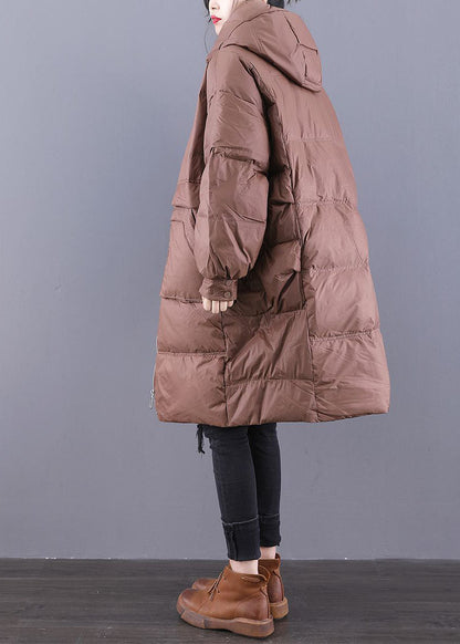 Italian Coffee Original Design Hooded Oversized Duck Down Puffers Jackets Winter