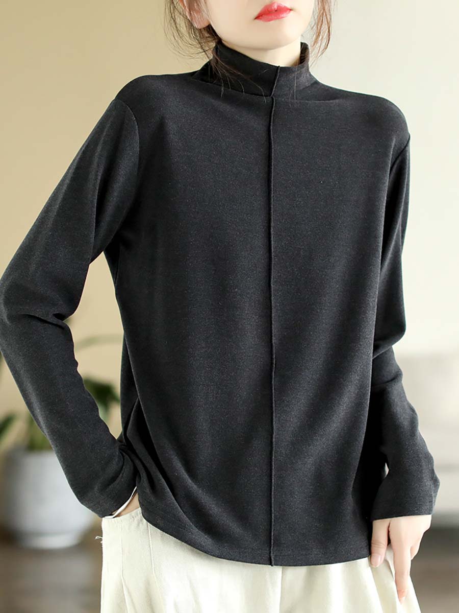 Autumn Artsy Warm Turtleneck T-shirt