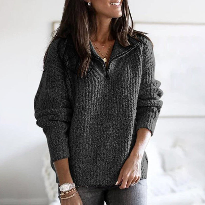 Vintage Zip Pullover Long Sleeve Sweater artswardrobe