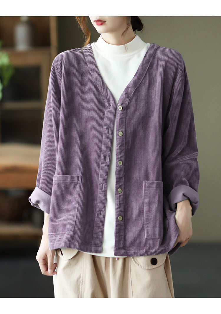 New Style Retro Literary Corduroy Jacket