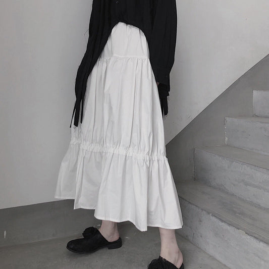 Spring Sweet Little White Skirt All Match a Waist Waist