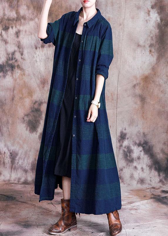 Striped Coats Loose Fitting Coat Fall Outwear Lapel Collar