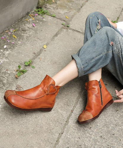 Chocolate Boots Cowhide Leather Ankle Boots
