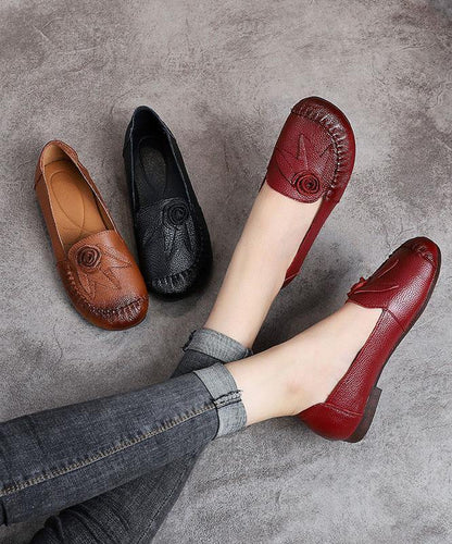 Black Cowhide Leather Loafer Shoes Loafer Shoes