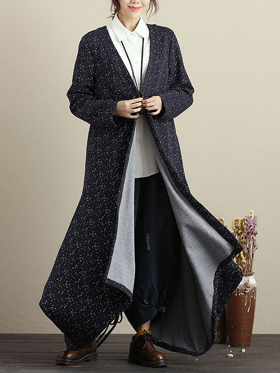 Cardigan Long Sleeves Blue Autumn Winter Coat for