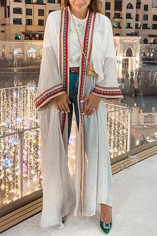 Print Long Sleeve Cardigan