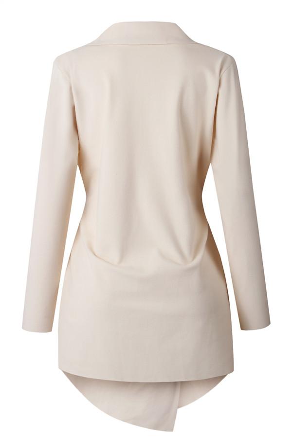 V-neckline Tie Irregular Elastic Cardigan Sweater