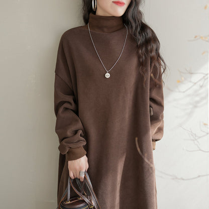 Autumn Winter Furred Turtleneck Dress