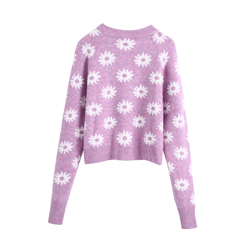 Autumn Flower-shaped Decorative Cardigan