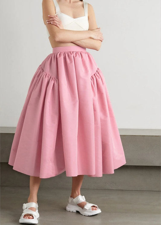 Pink Pleated Skirt Spring