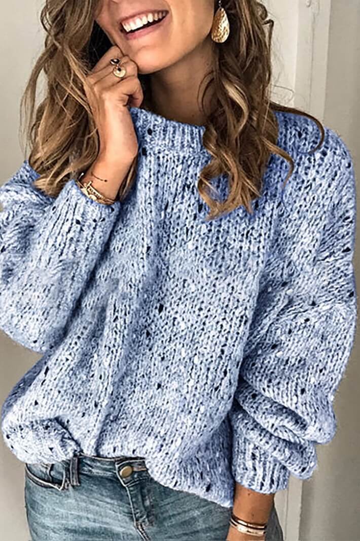 Pure Colour Round Neck Sweater