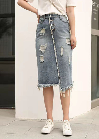 Retro Large Elastic Waist New Denim Skirt