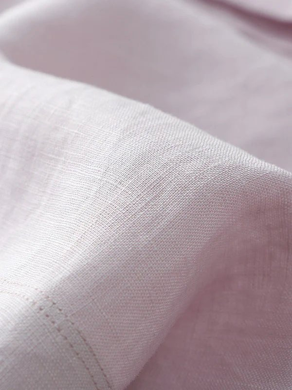 Color V Neck Short Sleeve Linen Shirt Top