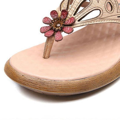 Leather Shoes Beige Portable Slippers