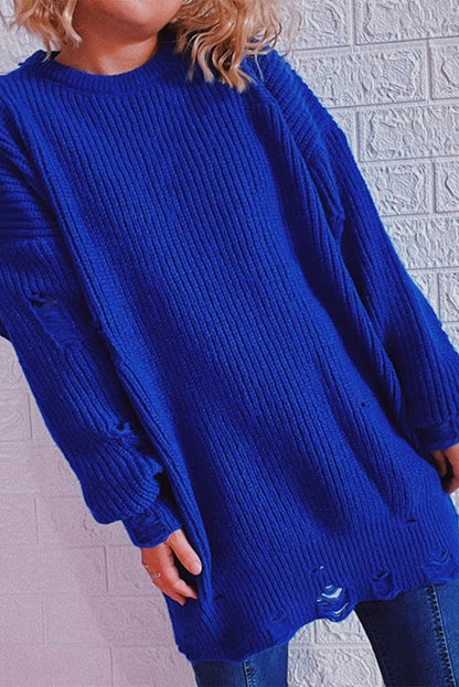 Street Ripped O Neck Tops