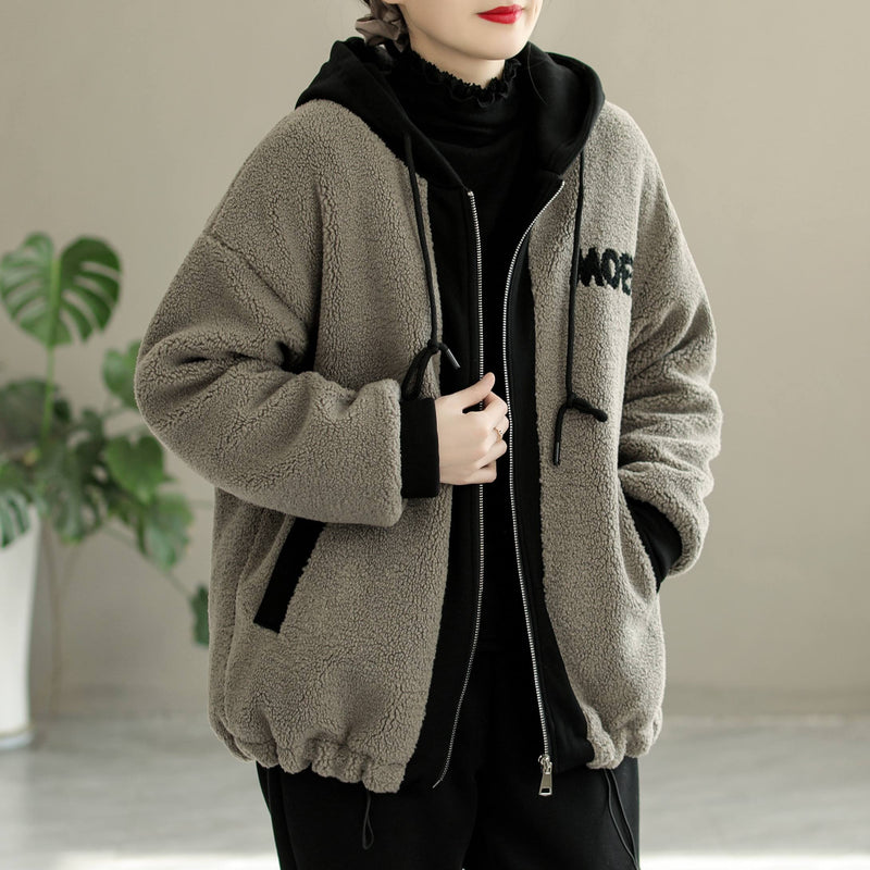 Winter Berber Fleece Patchwork Coat