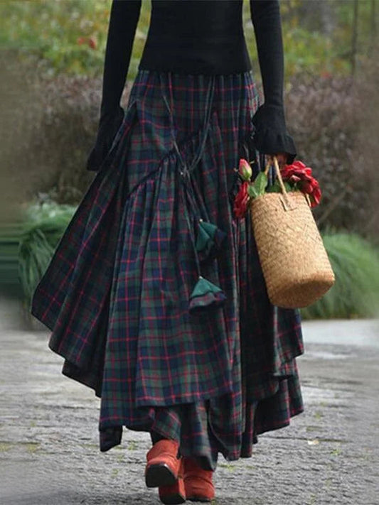 Skirts Irregular Stitching Large Hem Long Skirt
