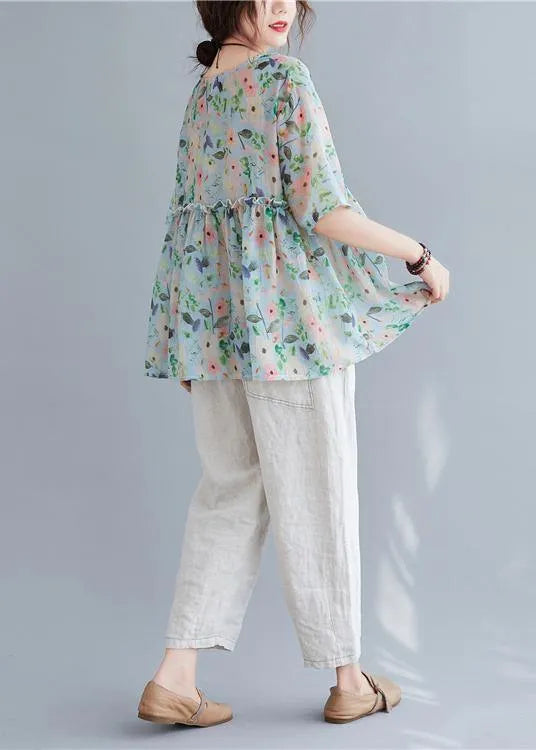 Organic V Neck Ruffles Summer Tops Ideas Blouse