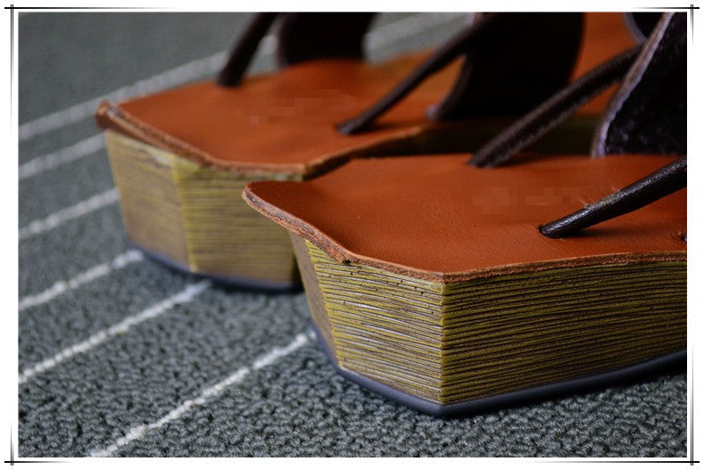 Retro Leather Handmade Slippers