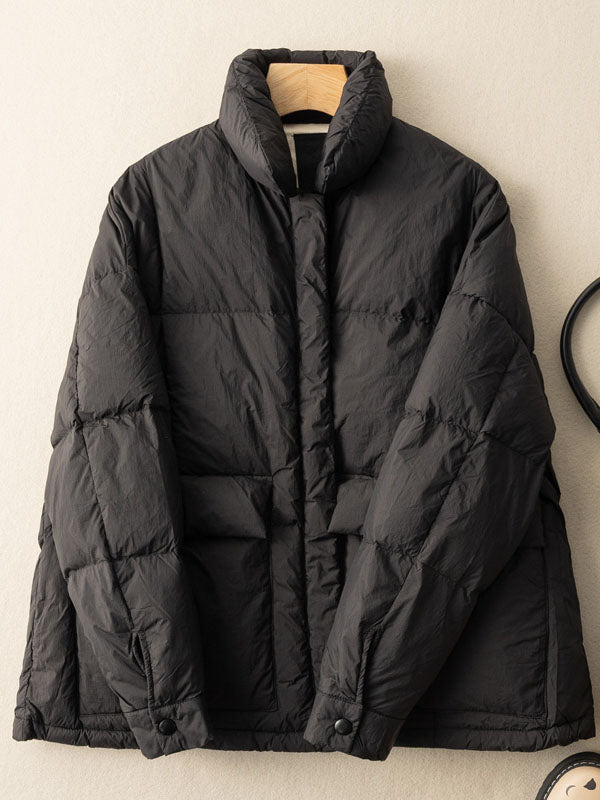 Lightweight Thickened Pockets Loose Down Jacket
