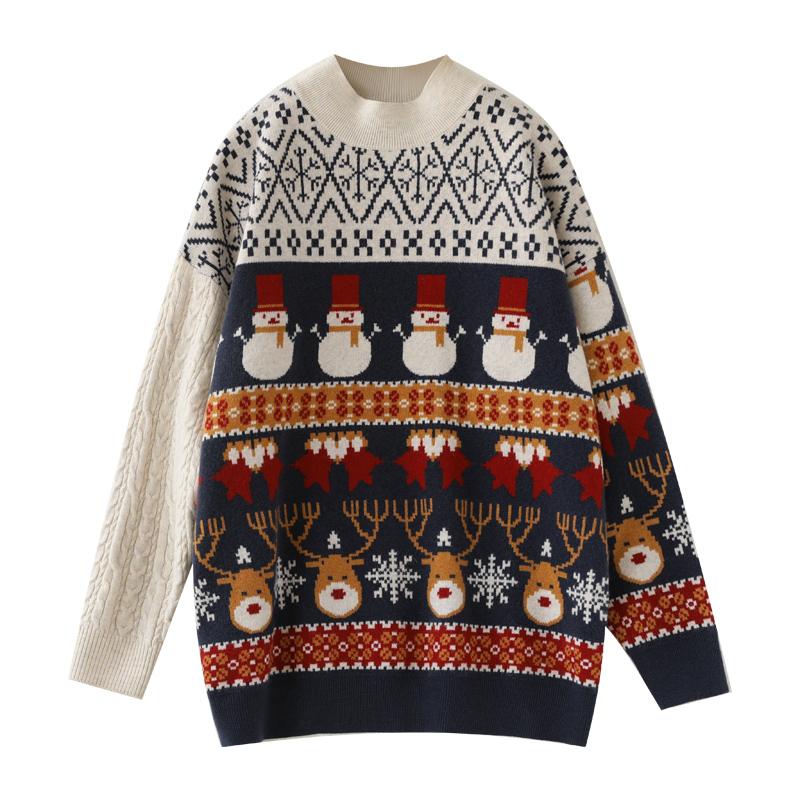 Winter Christmas Style Wool Knitted Sweater