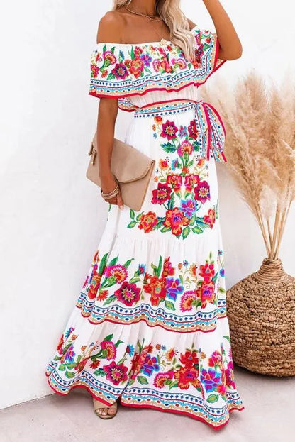 Off Shoulder Rainbow Dress