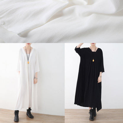 Natural Cinched Chiffon Wardrobes Design White V Neck Traveling Dress Summer